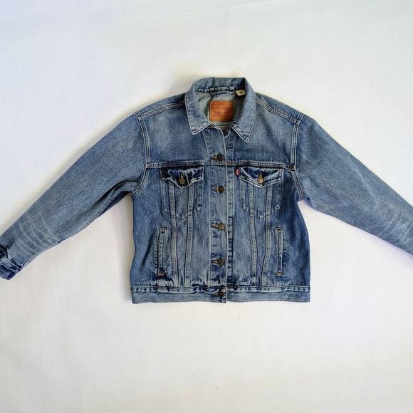 Levi's Jean Jacket Womens L Blue Denim Ladies Trucker Classic Button Cotton - Picture 1 of 10